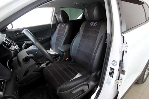 Чехлы на Hyundai Tucson III (Хюндай Тюксон 3) из экокожи и антары