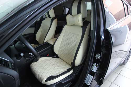 Чехлы на Mazda 6 GJ (Мазда 6) из экокожи и ткани