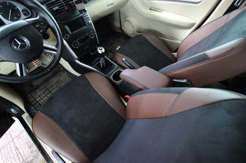Чехлы на Mercedes B-Класс W245 из экокожи и польской алькантары