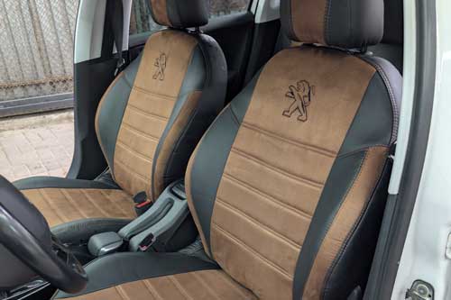 Чехлы на Peugeot 2008 I (Пежо 2008 1 пок.) из экокожи и польской алькантары