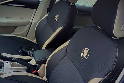 Чехлы на Skoda Octavia A7 (Шкода Октавия А7) из экокожи и ткани