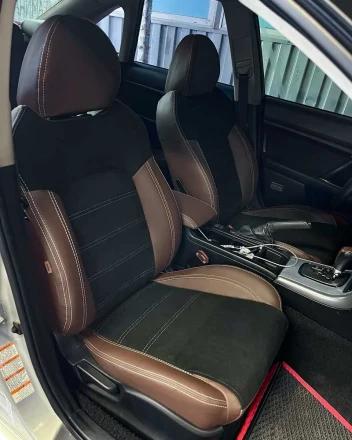 Чехлы на Subaru Legacy IV (Субару Легаси 4) из экокожи и алькантары Sport 3