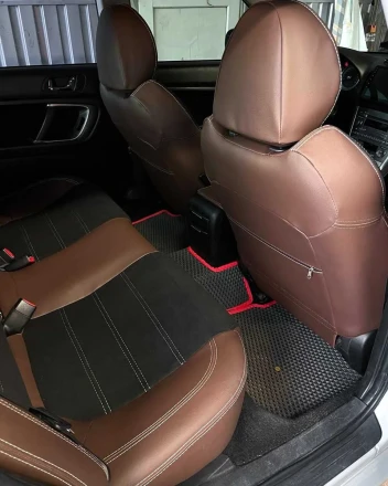 Чехлы на Subaru Legacy IV (Субару Легаси 4) из экокожи и алькантары Sport 3