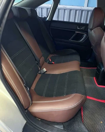 Чехлы на Subaru Legacy IV (Субару Легаси 4) из экокожи и алькантары Sport 3