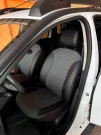 Чехлы на Renault Duster 1 (Рено Дастер 1) из экокожи и ткани с тиснением Sport 3
