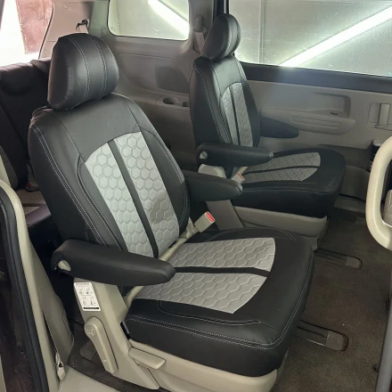 Чехлы на Kia Sedona III 7 мест (КІА Седона 3) из экокожи Eco Sport