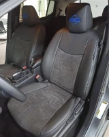 Чехлы на Nissan Leaf из экокожи и алькантары