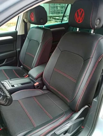 Чехлы на Volkswagen Passat B8 (Фольксваген Пассат Б8) из экокожи и ткани
