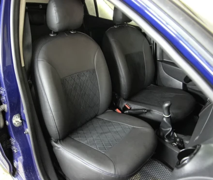 Чехлы на Volvo FH 1+1 из экокожи и антары Eco Prestige+Antara