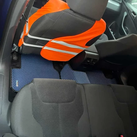 3D EVA коврики на Volkswagen Passat B6 (Фольксваген Пассат Б6) с бортами до 5 см синие