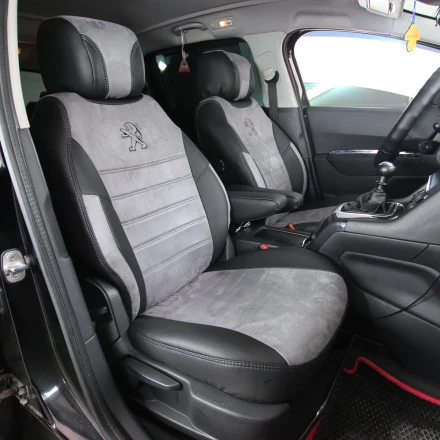 Чехлы на Peugeot 5008 из экокожи и антары Eco Lazer+Antara 2020 (P)