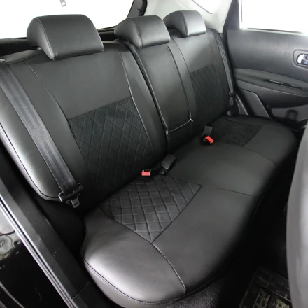 Чехлы на Nissan Qashqai I (Ниссан Кашкай 1) из экокожи и антары EPA