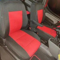 Чехлы на Fiat Doblo из гобелена черно-красные