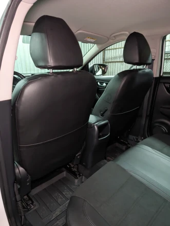 Чехлы на Nissan Qashqai II J11 (Ниссан Кашкай 2) из экокожи и итальянской алькантары Comfort Plus 2