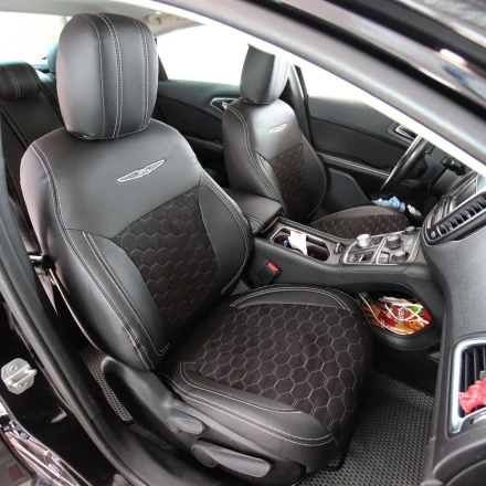 Чехлы на Chrysler 200 II (Крайслер 200 2) из экокожи и антары VE