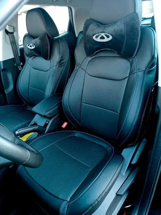 Чехлы на Chery Tiggo 4 (Чери Тигго 4) из экокожи с перфорацией