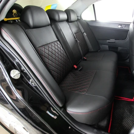 Чехлы на Mitsubishi Lancer X (Мицубиси Ланцер 10) из экокожи Eco Prestige