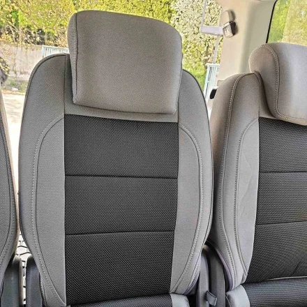 Чехлы на Volkswagen Touran II из гобелена серо-черные