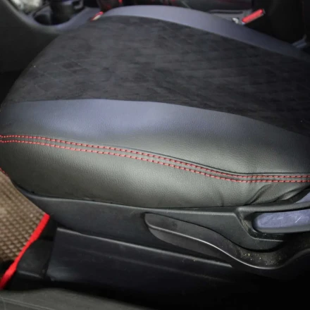 Чехлы на Mitsubishi Outlander III из экокожи и антары Eco Lazer+Antara 2020 (R)