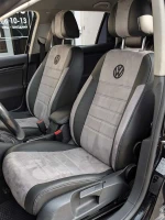 Чехлы на Volkswagen Golf VI (Фольксваген Гольф 6) из экокожи и польской алькантары ELA2020P чорно-серые
