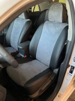 Чехлы на Toyota Corolla E140/E150 (Тойота Королла Е140/Е150) из экокожи и антары AM Titan-S