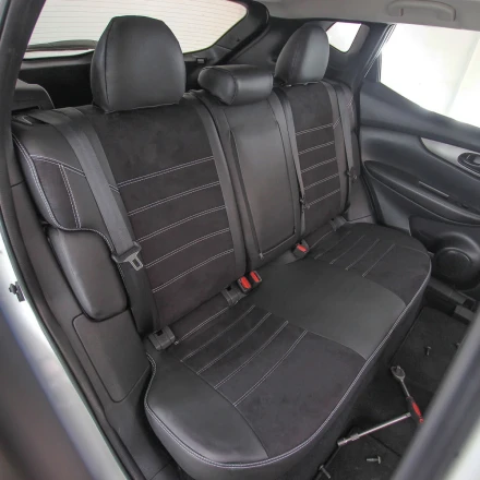 Чехлы на Nissan Rogue Sport III (Ниссан Рог Спорт 3) из экокожи и польськая алькантара ELA2020P