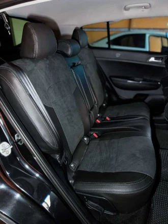 Чехлы на KIA Sportage QL IV (КИА Спортейдж 4) из экокожи и алькантары Sport 3