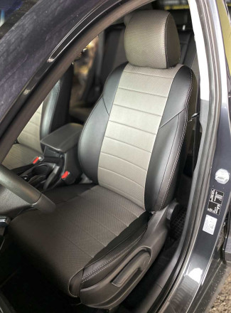 Чехлы на KIA Sportage IV (КІА Спортаж 4) из экокожи AM Titan-S