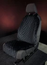 Накидки на сиденья авто из Алькантары (передние) черные CC