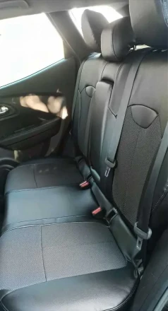 Чехлы на Renault Kadjar (Рено Каджар) из экокожи и гобелена с логотипом