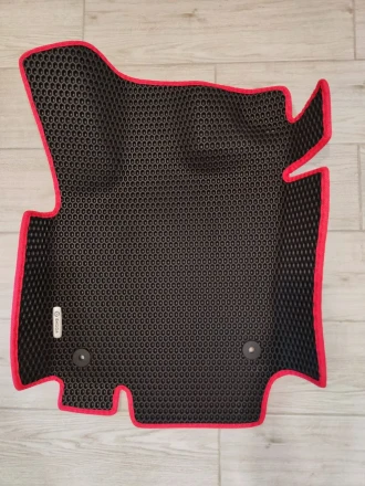 3D EVA коврики на Skoda Oktavia A7 (Шкода Октавия А7) с бортами до 10 см и шильдами на передних ковриках