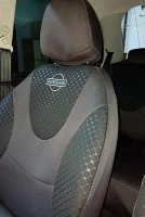 Чехлы на Nissan Micra K12 из ткани с тиснением