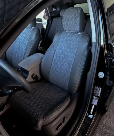 Чехлы на KIA Sportage IV (КІА Спортаж 4) из экокожи и антары AM Rubin-G