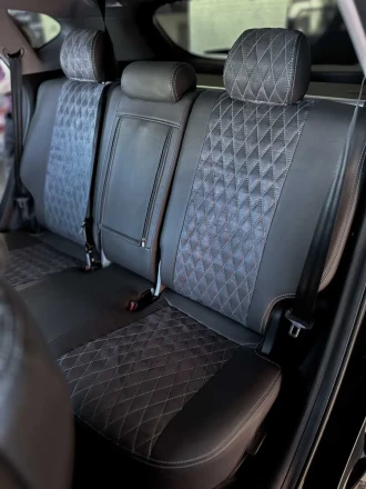 Чехлы на KIA Sportage IV (КІА Спортаж 4) из экокожи и антары AM Rubin-G