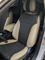 Чехлы на Ford Edge II (Форд Эдж 2) из экокожи с прострочкой ромб Sport 3