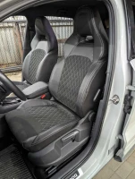 Чехлы на Skoda Karoq Sport Line из и польской алькантары с прострочкой ромб Comfort Plus 3