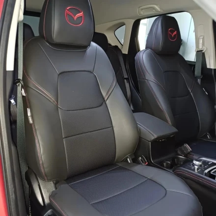 Чехлы на Mazda CX-5 KF (Мазда СХ-5 КФ) из экокожи c перфорацией