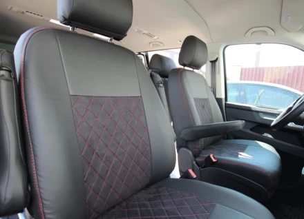 Чехлы на Skoda Octavia A7 из экокожи и антары Eco Prestige+Antara