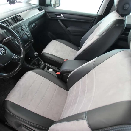 Чехлы на Volkswagen Caddy из экокожи и антары ELA2020P
