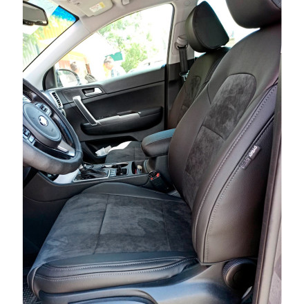 Чехлы на KIA Sportage IV QL из экокожи и антары