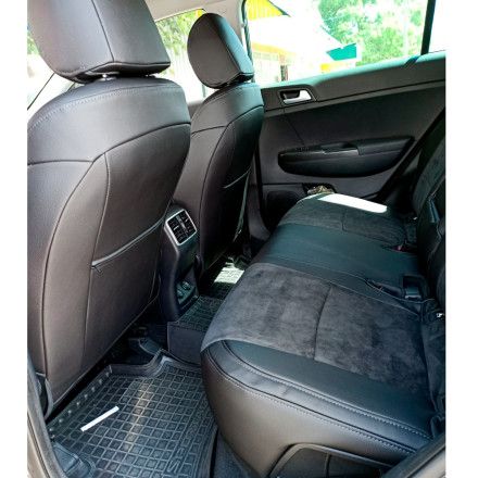 Чехлы на KIA Sportage IV QL из экокожи и антары
