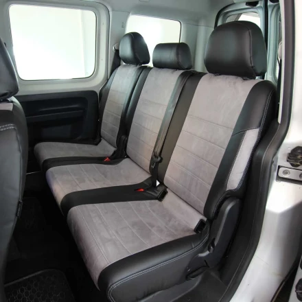 Чехлы на Volkswagen Caddy 7 мест из экокожи и антары ELA2020P