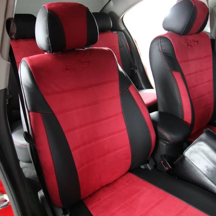 Чехлы на Chevrolet Cruze (Шевроле Круз) из экокожи и антары ELA2020P