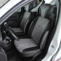 Чехлы на Renault Dokker из экокожи и антары ELA2020P