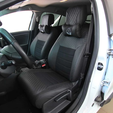 Чехлы на Renault Megane III из экокожи и ткани Vip Elite 2020