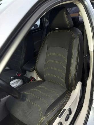 Чехлы на Volkswagen NMS (Фольксваген НМС) из экокожи и алькантары Comfort Plus 3