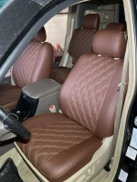 Чехлы на Toyota Prado 120 (Тойота Прадо 120) из экокожи AM Rubin-R 