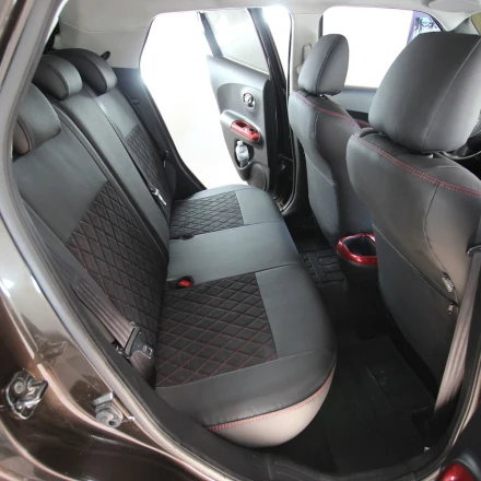 Чехлы на Nissan Juke I (Ниссан Жук 1)  из экокожи и антары EPA