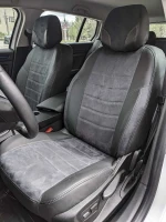 Чехлы на Renault Megane IV из экокожи и антары ELA2020P