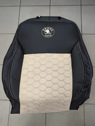 Чехлы на Skoda Octavia A7 (Шкода Октавия А7) из экокожи и антары с прострочкой соты VE